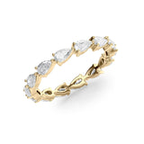 1.5 TCW East West Pear Lab-Grown Diamond Full Eternity Wedding Band