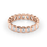 2 TCW Emerald Cut Lab-Grown Diamond Bezel Full Eternity Wedding Band