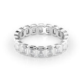 2 TCW Emerald Cut Lab-Grown Diamond Bezel Full Eternity Wedding Band