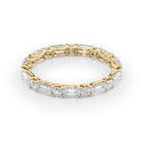 2 TCW East West Emerald Lab-Grown Diamond Full Eternity Wedding Band