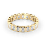 2 TCW Emerald Lab-Grown Diamond Bezel Full Eternity Wedding Band
