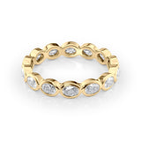 1.4 TCW East West Oval Lab-Grown Diamond Bezel Full Eternity Wedding Band