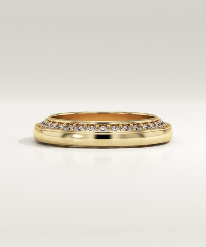 0.012 TCW Round Lab Grown Diamond Flush Setting Wedding Band (US Size 4 Ready To Ship)