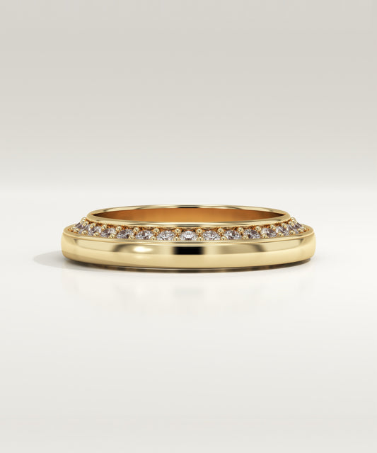 0.012 TCW Round Lab Grown Diamond Flush Setting Wedding Band (US Size 4 Ready To Ship)
