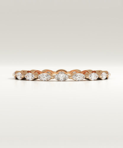 0.5 TCW Marquise Moissanite Full Eternity Wedding Band (US Size 6 Ready To Ship)