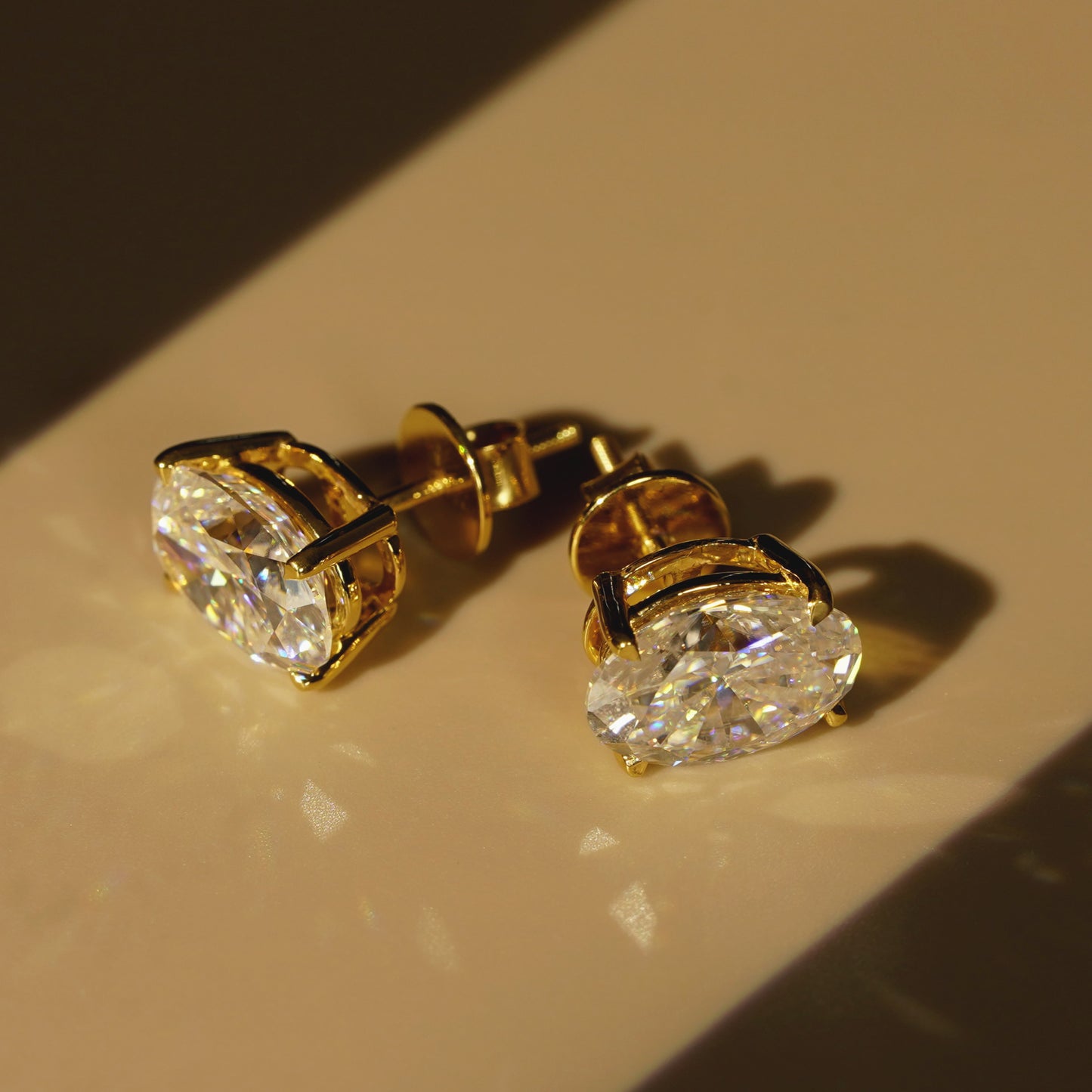 1 TCW Oval Lab-Grown Diamond Stud Earrings