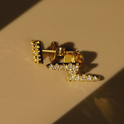 0.56 TCW Round Lab-Grown Diamond Lightning Stud Earrings