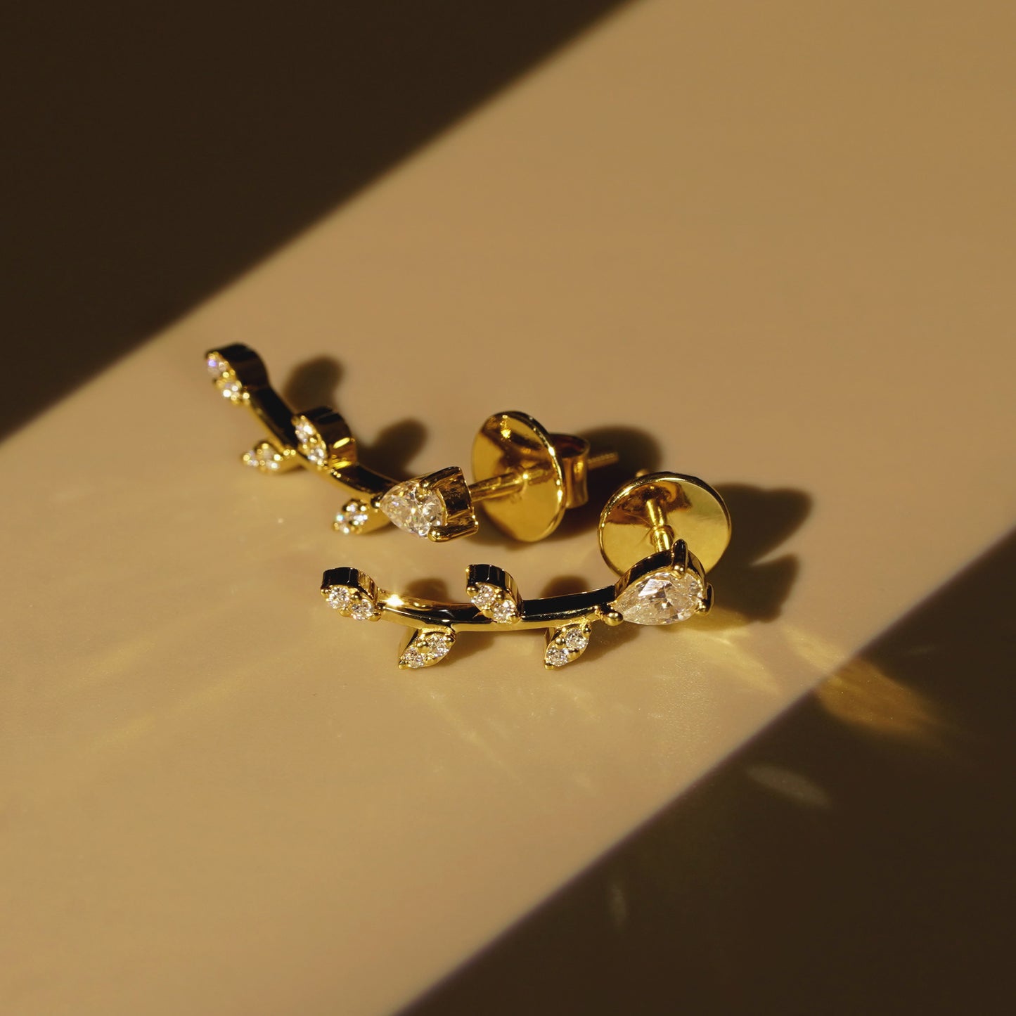 0.66 TCW Pear & Round Lab-Grown Diamond Drop Earrings