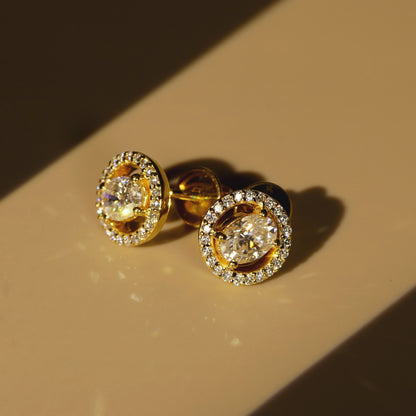 1.62 TCW Oval & Round Lab-Grown Diamond Stud Earrings