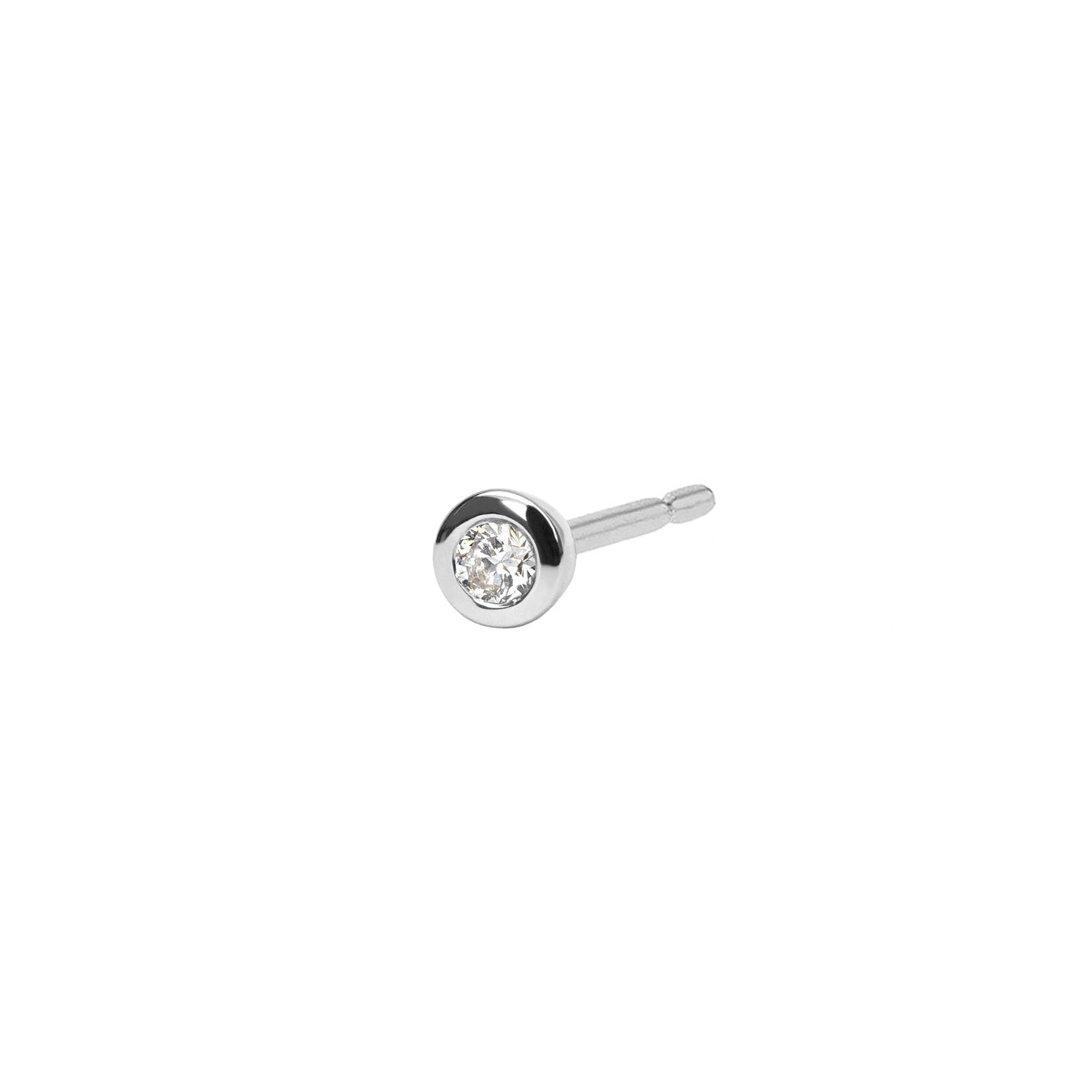 0.03 TCW Round Lab-Grown Diamond Bezel Stud Earrings