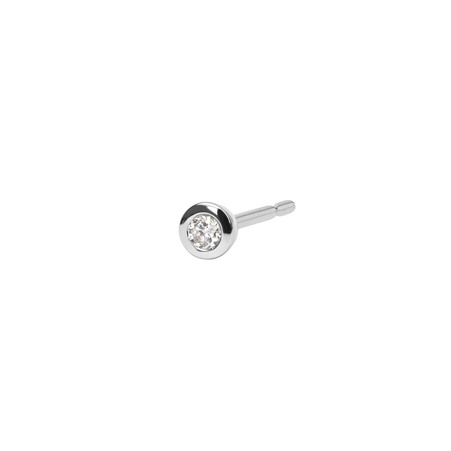 0.03 TCW Round Lab-Grown Diamond Bezel Stud Earrings