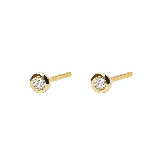 0.03 TCW Round Lab-Grown Diamond Bezel Stud Earrings