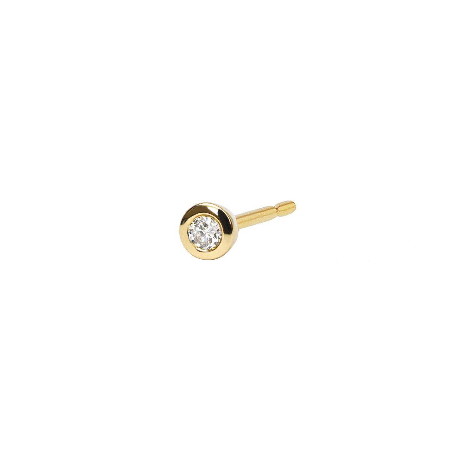 0.03 TCW Round Lab-Grown Diamond Bezel Stud Earrings