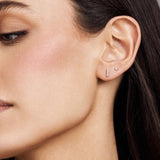 0.025 TCW Round Lab-Grown Diamond T Bar Stud Earrings