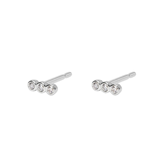 0.03 TCW Round Lab-Grown Diamond Bezel Stud Earrings