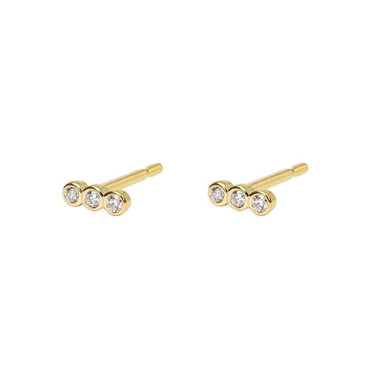 0.03 TCW Round Lab-Grown Diamond Bezel Stud Earrings