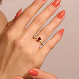1 CT Oval Cut Pave January-Garnet Birthstone Engagement Ring
