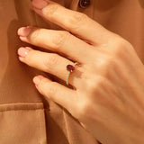 1 CT Oval Cut Pave January-Garnet Birthstone Engagement Ring
