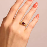 1 CT Oval Cut Bezel January-Garnet Birthstone Engagement Ring