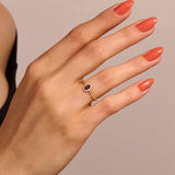 1 CT Oval Cut Halo January-Garnet Birthstone Engagement Ring