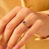 1 CT Oval Cut Halo January-Garnet Birthstone Engagement Ring
