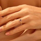 1 CT Oval Cut Halo January-Garnet Birthstone Engagement Ring