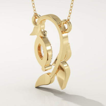 0.42 CT Marquise Lab-Grown Diamond Nature Inspired Charm Necklace