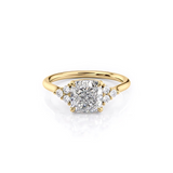 2 CT Cushion Cut Cluster Lab-Grown Diamond Engagement Ring