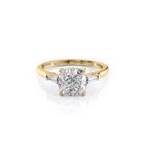 2 CT Cushion Cut Three Stone Lab-Grown Diamond Engagement Ring