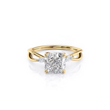 2 CT Cushion Cut Three Stone Split Shank Lab-Grown Diamond Engagement Ring