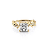 2 CT Princess Cut Pave Twig Lab-Grown Diamond Engagement Ring