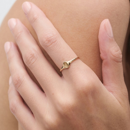Oval Signet Wedding Band