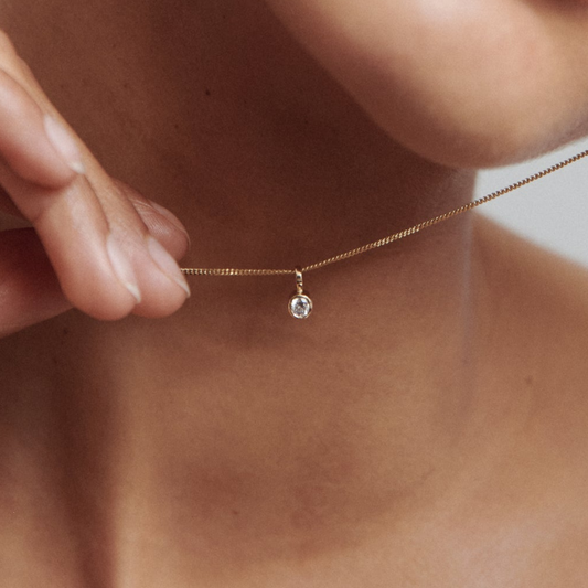 0.2 CT Round Lab-Grown Diamond Bezel Necklace