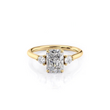 2 CT Radiant Cut Three Stone Hidden Halo Lab-Grown Diamond Engagement Ring