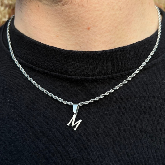 Initial Chained Necklace For Him