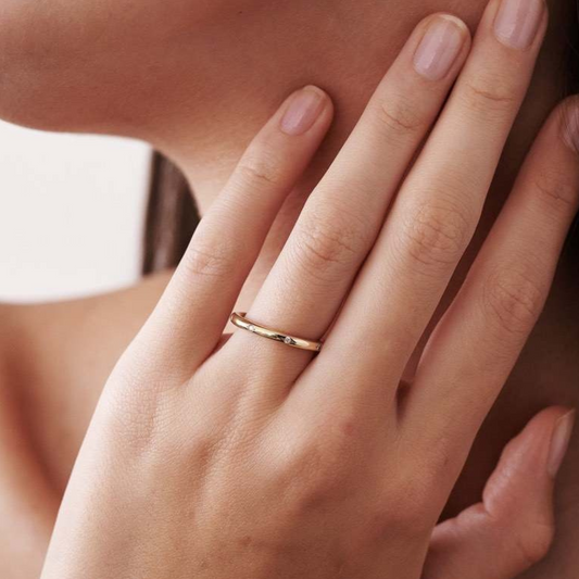 0.01 TCW Round Cut Lab-Grown Diamond Flush Setting Wedding Band