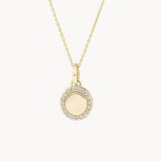 0.14 TCW Round Lab-Grown Diamond Engravable Necklace