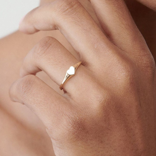 Heart Signet Wedding Band