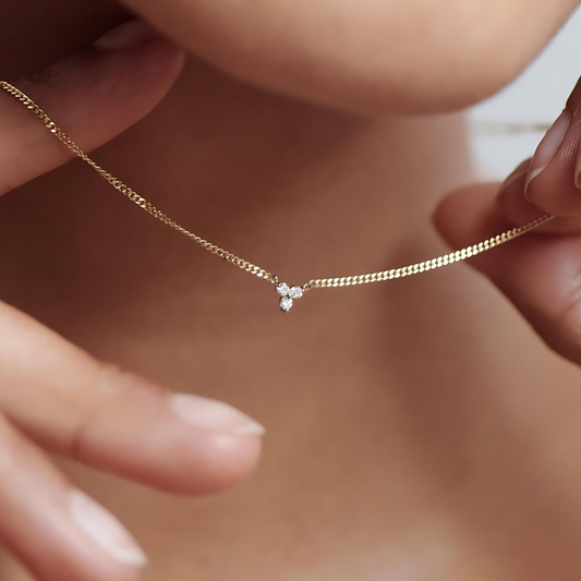 0.05 TCW Round Lab-Grown Diamond Multi Stone Necklace