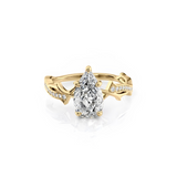1.5 CT Pear Cut Three Stone Twig Lab-Grown Diamond Engagement Ring