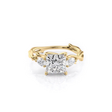 2 CT Princess Cut Three Stone Twig Lab-Grown Diamond Engagement Ring