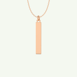 Photo Crafted Engravable Rectangle Bar Pendant Necklace