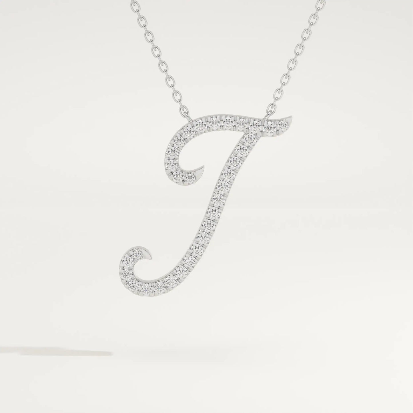 0.189 TCW Round Lab-Grown Diamond I Initial Necklace