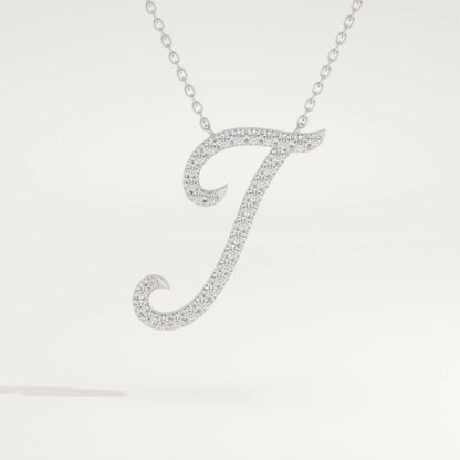 0.189 TCW Round Lab-Grown Diamond I Initial Necklace