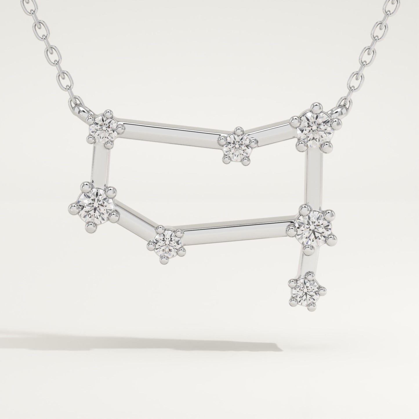 0.18 TCW Round Lab-Grown Diamond Gemini Constellation Necklace