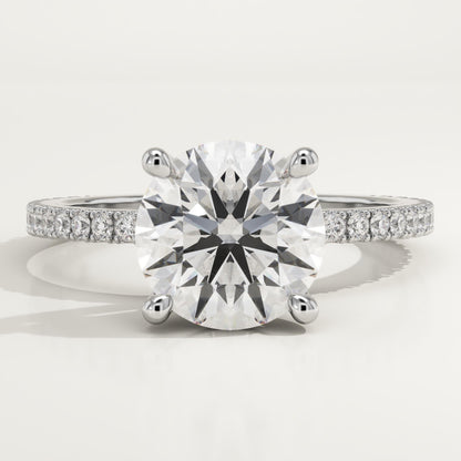 Round Cut Pave Lab-Grown Diamond Engagement Ring