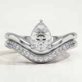 0.65 CT Pear Cut Solitaire Lab-Grown Diamond Bridal Set
