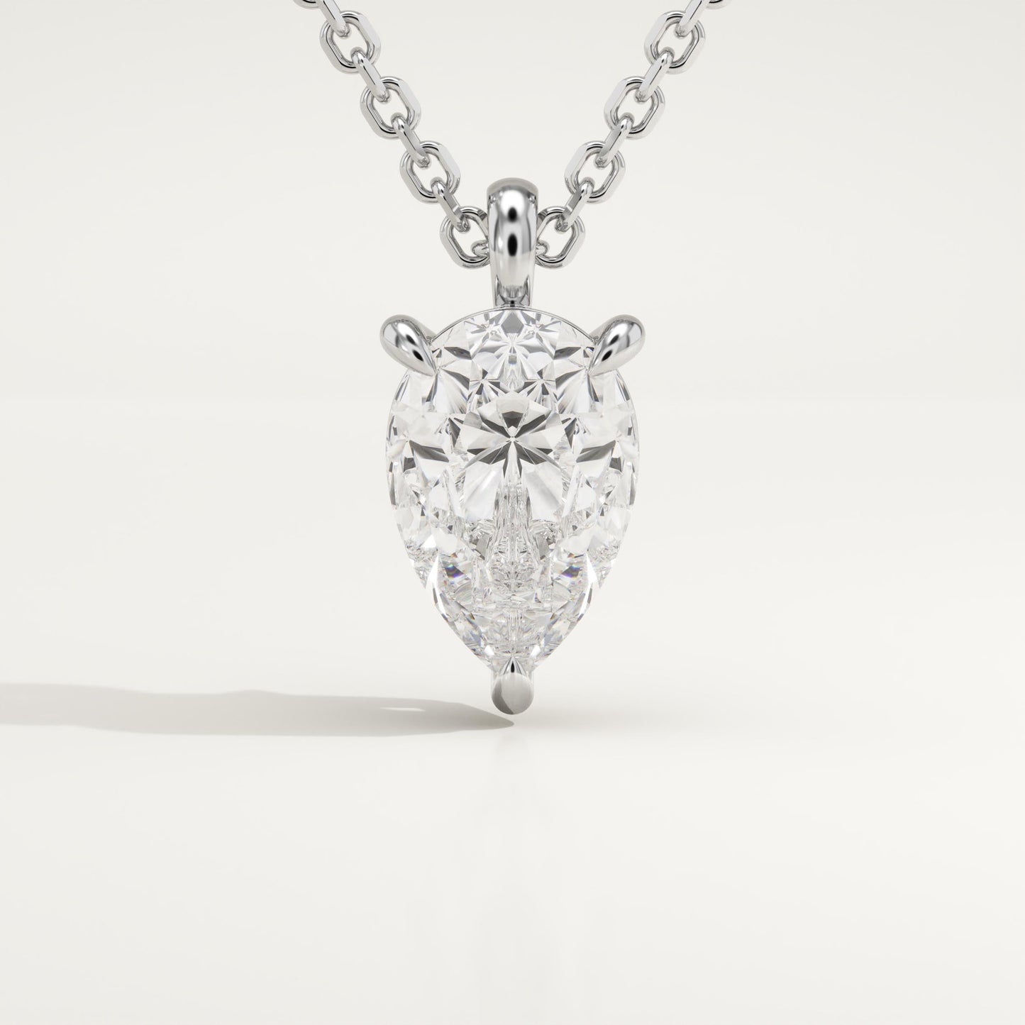 2 CT Pear Lab-Grown Diamond Solitaire Necklace