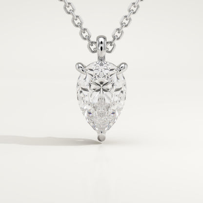 2 CT Pear Lab-Grown Diamond Solitaire Necklace