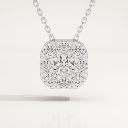 1.16 TCW Round Lab-Grown Diamond Cushion Charm Necklace